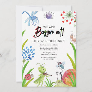 Invitation Bugs Colorés Anniversaire Aquarelle
