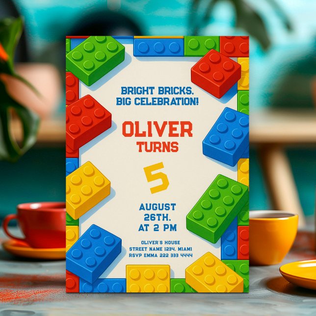 Invitation Build & Celebration - Toy Brick Anniversaire (Créateur téléchargé)