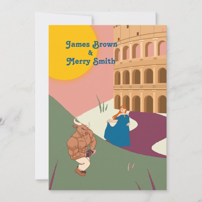 Invitation Bull Princess Ancien Mariage du Soleil Romain (Devant)