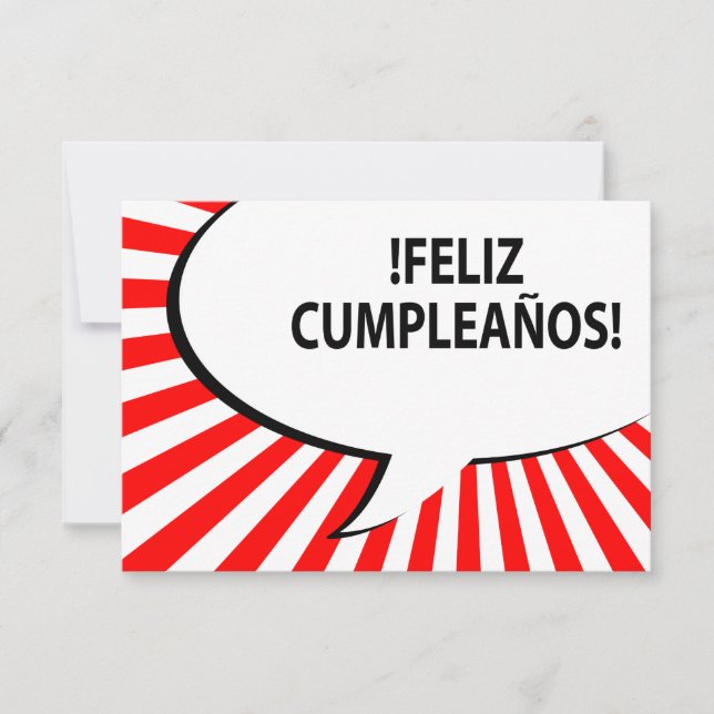 Invitation bulle comique de feliz cumpleanos (Devant)