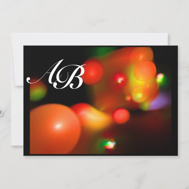 Invitation BULLE DE QUANTIQUE rouge noir rose (Devant)