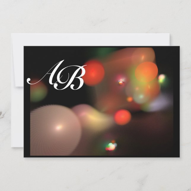 Invitation BULLE DE QUANTUME rouge noir rose violet blanc (Devant)