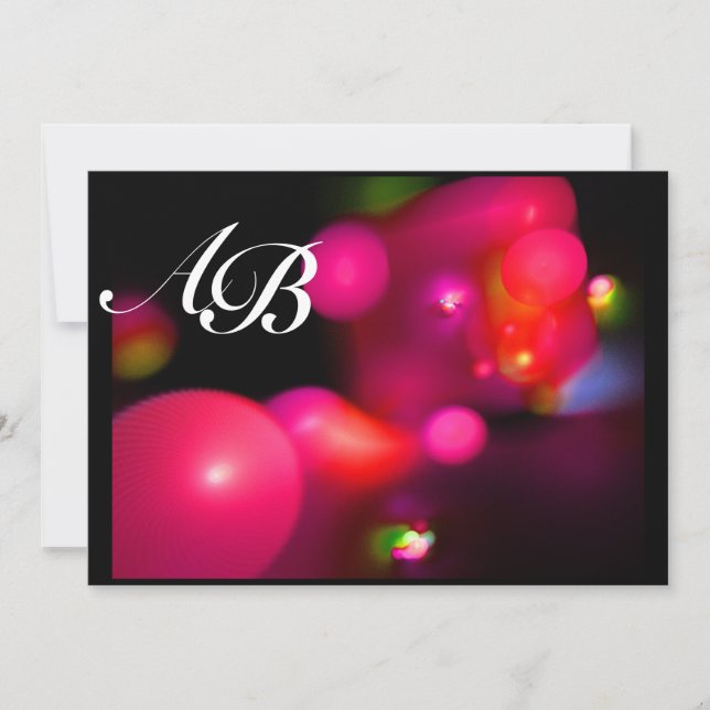 Invitation BULLE QUANTUME rouge rose noire (Devant)