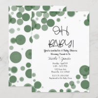 Bulles à pois verts et blancs FÊTE DE BÉBÉ OH CHÉR