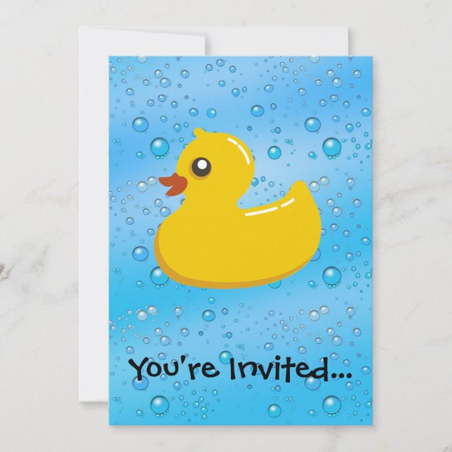 Invitation Bulles bleues de canard en caoutchouc Enfants pers (Devant)