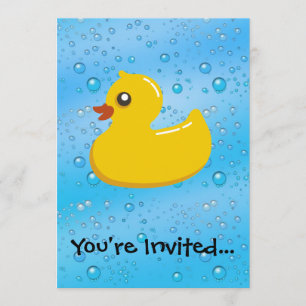 Invitation Bulles bleues de canard en caoutchouc Enfants pers