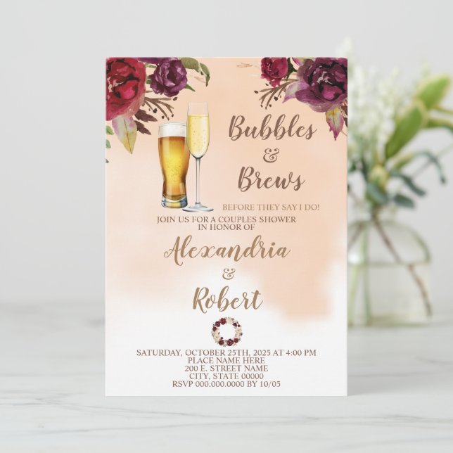 Invitation Bulles & Brews Couples Wedding shower (Debout devant)