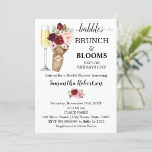 Invitation Bulles Brunch & Blooms Marsala Fête des mariées In
