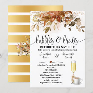 Invitation Bulles et brasseries Automne Fête des mariées café