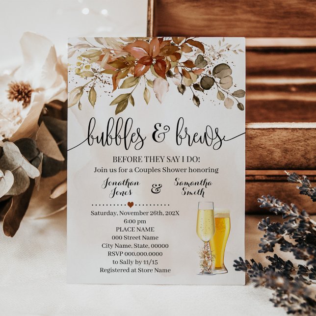 Invitation Bulles et brasses Automne Automne Wedding shower (Créateur téléchargé)