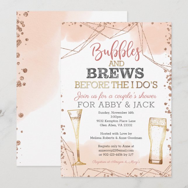 Invitation Bulles et brasses avant la douche de I Do (Devant / Derrière)