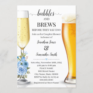 Invitation Bulles et brumes avant de faire wedding shower ble