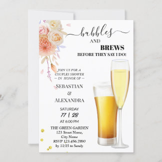 Invitation Bulles vertes et brasse Couples Douche