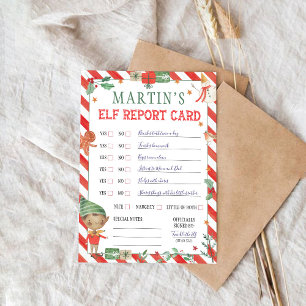 Invitation Bulletin de note de l'elfe de Noël