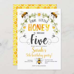 Invitation Bumble abeille. Petit miel, abeille, 5e anniversai