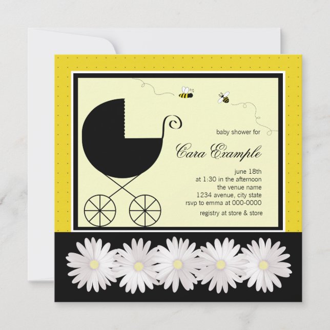 Invitation Bumble Bee Baby shower (Devant)