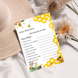 Invitation Bumble bee thèmes souhaits pour le jeu de baby sho