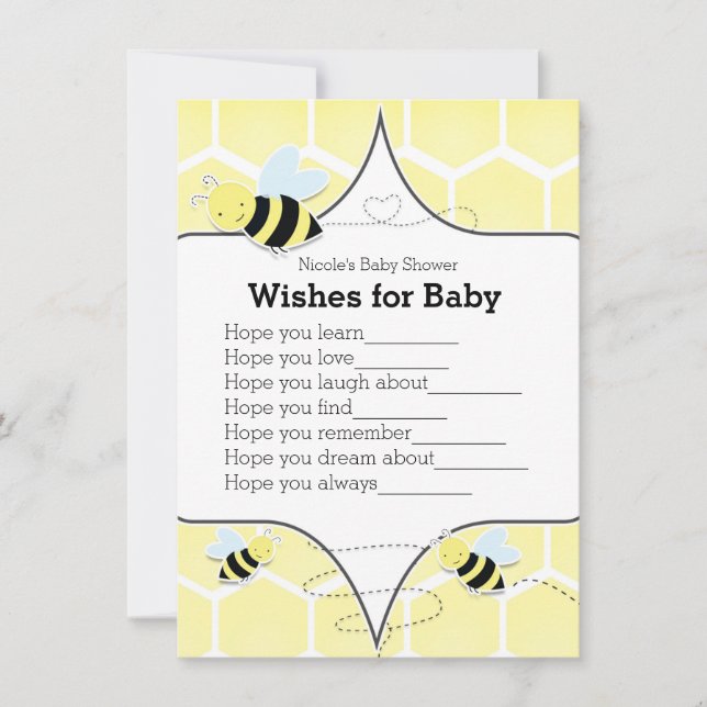 Invitation Bumble BEE Yellow Wings pour Baby shower Jeu (Devant)