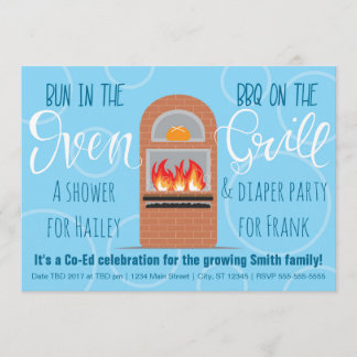 Invitation Bun au four/barbecue sur le grill Coed Party