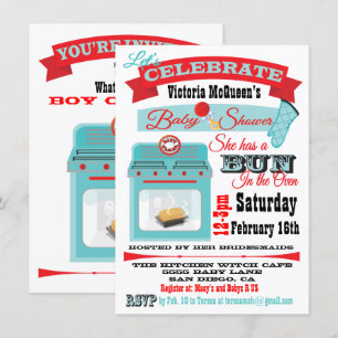 Invitation "Bun in the four" Genre Reveal Baby shower Invitat