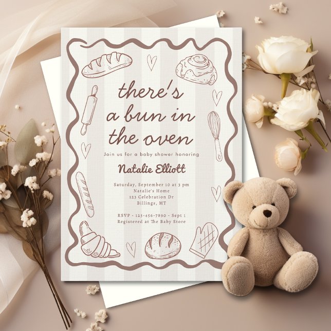 Invitation Bun In The Oven Gender Neutral Rustic Baby Shower (Créateur téléchargé)