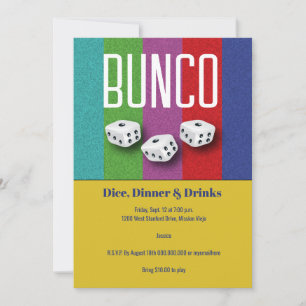 Invitation Bunco Dice