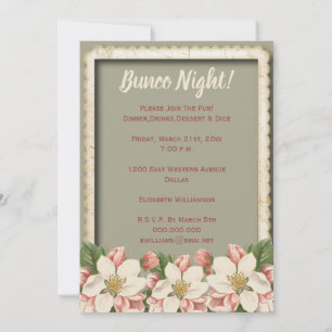 Invitation Bunco Dice - Filles Night Out Party Vintage