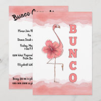 Bunco Game Girls Night Out Flamant rose Tropical R