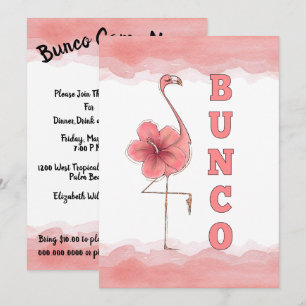 Invitation Bunco Game Girls Night Out Flamant rose Tropical R