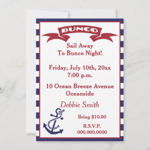 Invitation Bunco - Rouge, Blanc et Bleu