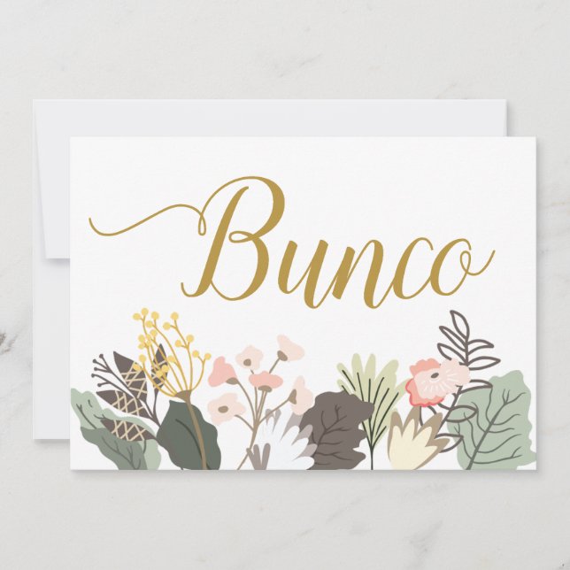 Invitation Bunco Woodland Floral Party (Devant)