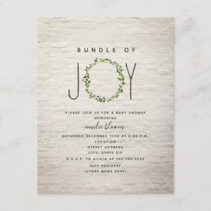 Invitation Bundle De Joy Greenery Baby shower En Brick De Ser