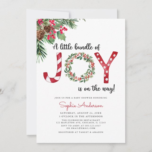 Invitation Bundle of Joy est sur le chemin Baby shower de Noë (Devant)