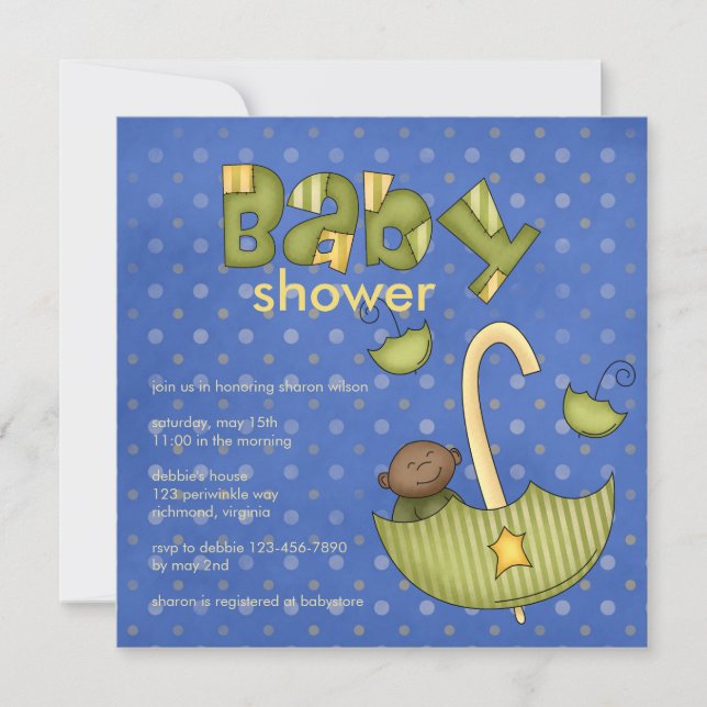 Invitation Bundle of Joy :: Vert :Invitation Baby shower (Devant)