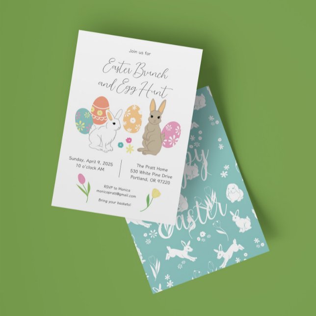 Invitation Bunnies Brousse de Pâques et chasse aux oeufs (Créateur téléchargé)