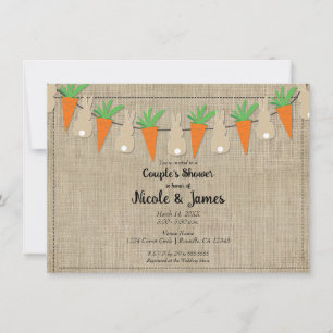 Invitation Bunnies & Carottes Couples nuptiaux de Pâques Douc