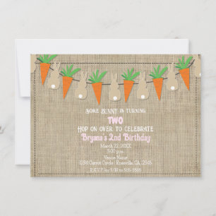 Invitation Bunnies & Carottes Garland de Pâques Fête d'annive