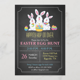 Invitation Bunnies de Pâques Chasse aux Oeufs de Pâques Invit