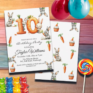 Invitation Bunnies et carottes 10ème anniversaire