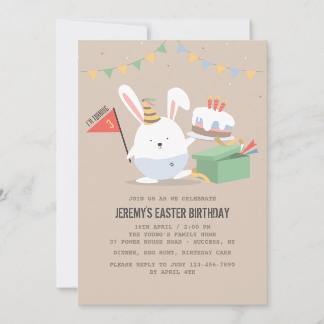 Invitation Bunny Anniversaire (Devant)