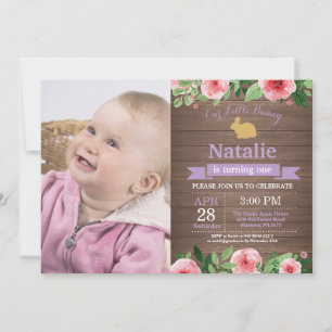 Invitation Bunny Anniversaire Fille de Pâques Oeuf 1er Annive