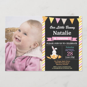Invitation Bunny Anniversaire Fille Oeuf de Pâques Anniversai