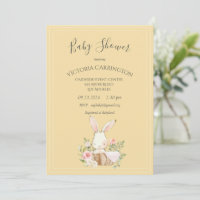 Bunny Aquarelle Floral Jaune Fille Baby shower
