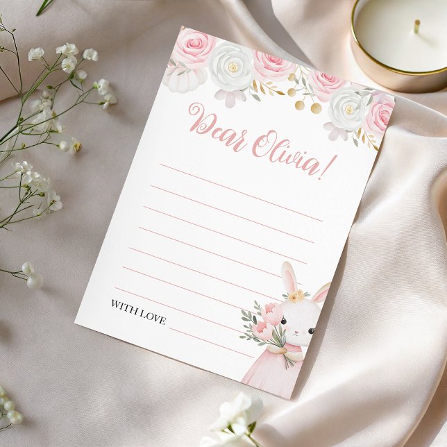 Invitation Bunny Birthday Floral Time Capsule Card (Créateur téléchargé)