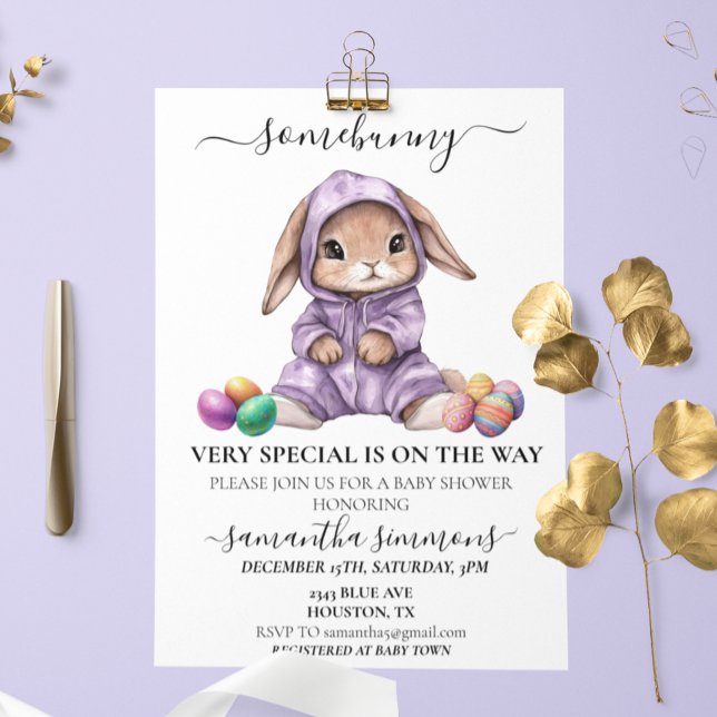 Invitation Bunny de Pâques Somebunny Baby shower spécial (Créateur téléchargé)
