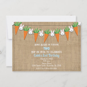 Invitation Bunny et carottes de Pâques Garland fête d'anniver