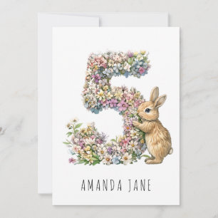 Invitation Bunny Floral 5e anniversaire