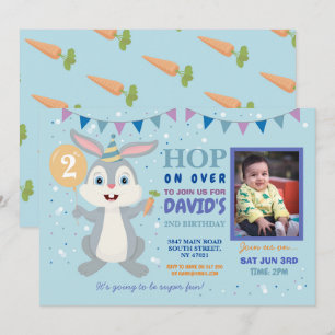 Invitation Bunny Party Anniversaire Rabbit Photo Pâques