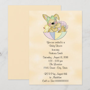 Invitation Bunny, un Baby shower neutre en matière de genre