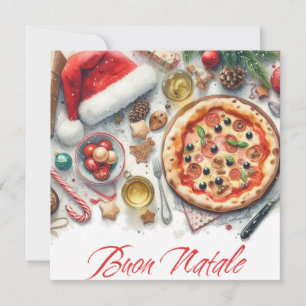 Invitation Buon Natale Aquarelle fête de Noël italienne